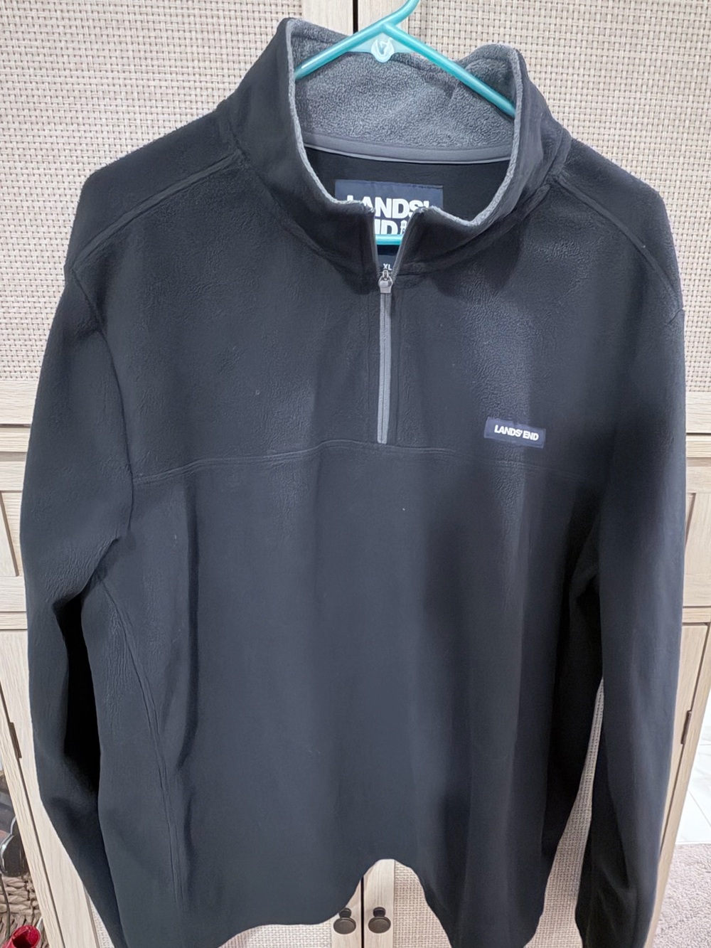 Lands' End Gray Full-Zip Fleece Jacket